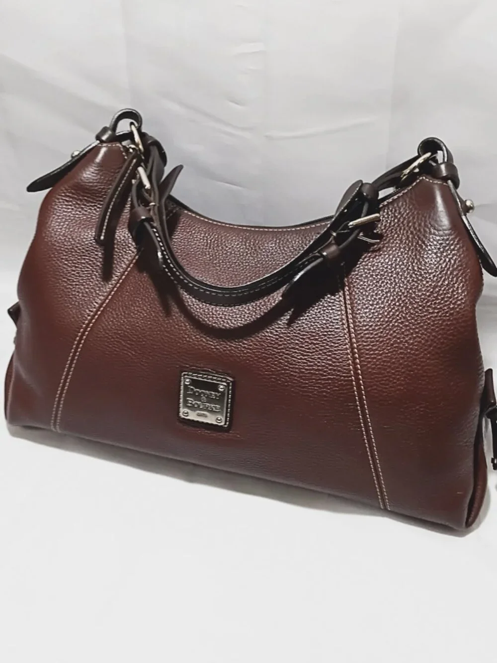 Dooney & Bourke East West Pebbled Leather Hobo, EUC